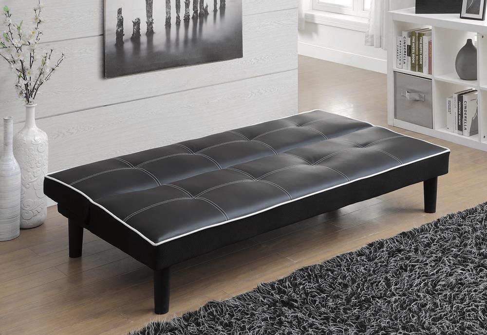 Katrina Tufted Upholstered Sofa Bed Black - Evans Furniture (CO)