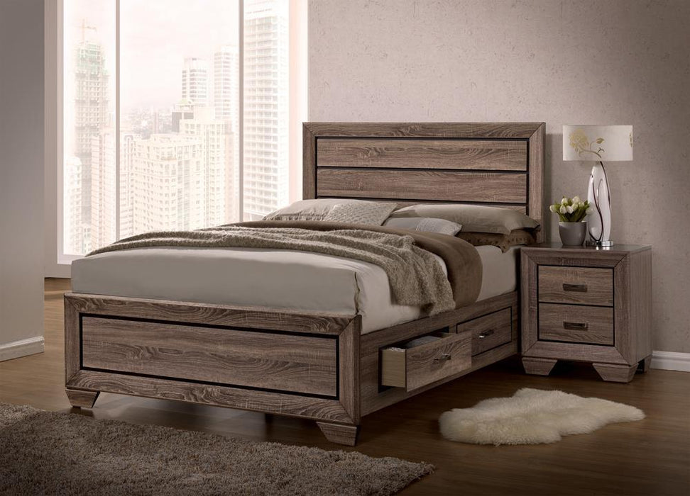 Kauffman Queen Storage Bed Washed Taupe