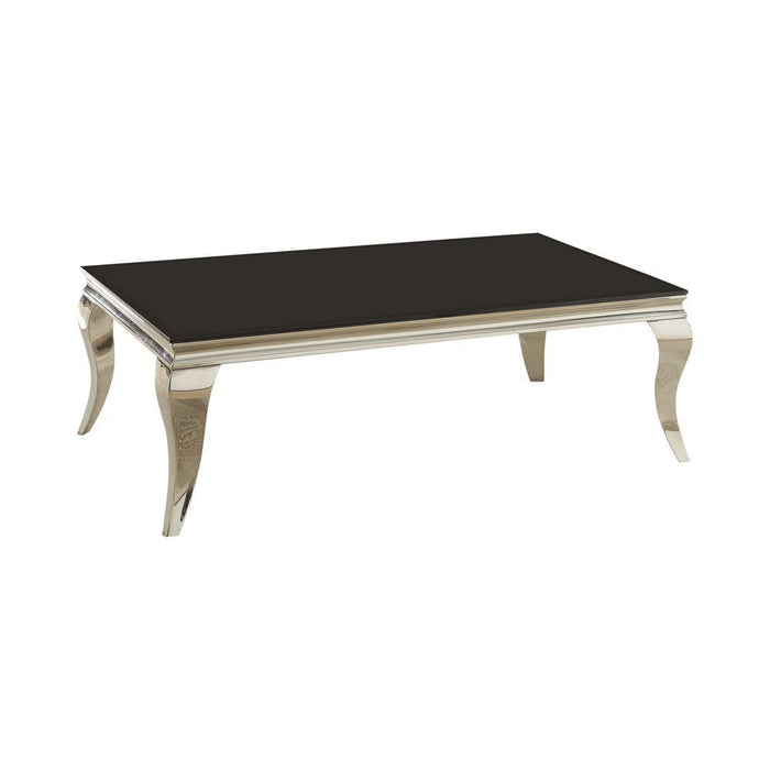 Luna Rectangular Coffee Table Chrome and Black - Evans Furniture (CO)