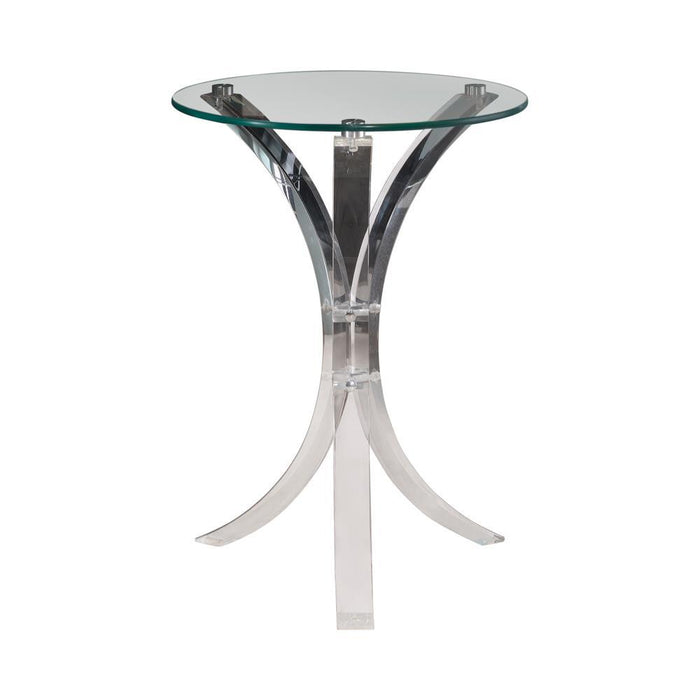 Emmett Round Accent Table Clear - Evans Furniture (CO)