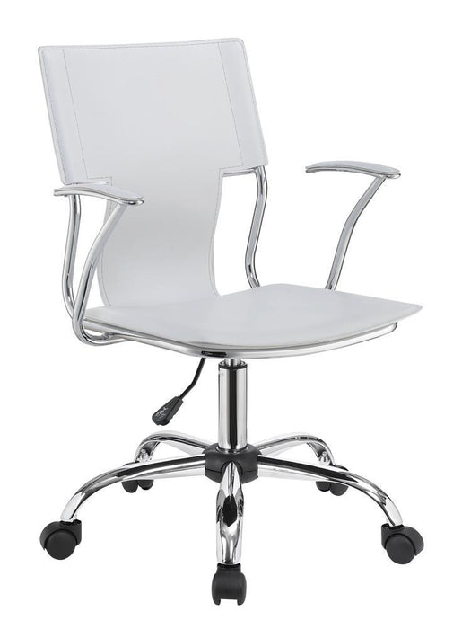 Himari Adjustable Height Office Chair White and Chrome - Evans Furniture (CO)