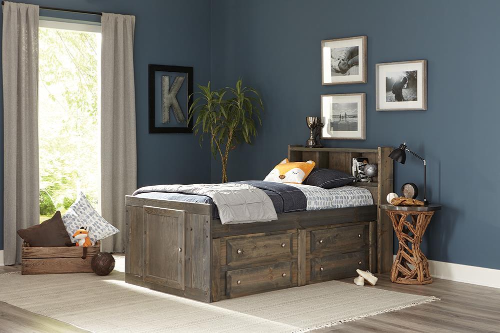 Wrangle Hill Twin Storage Bed Gun Smoke - Evans Furniture (CO)