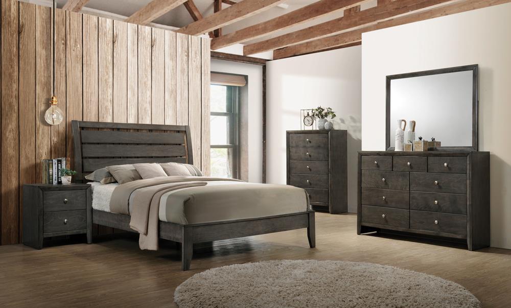Serenity Queen Panel Bed Mod Grey - Evans Furniture (CO)