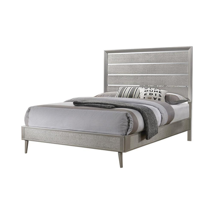 Ramon Queen Panel Bed Metallic Sterling - Evans Furniture (CO)