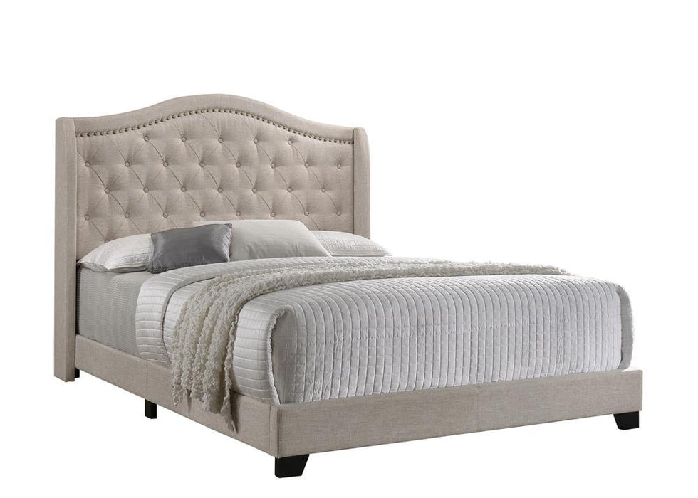 Sonoma Camel Back Queen Bed Beige - Evans Furniture (CO)