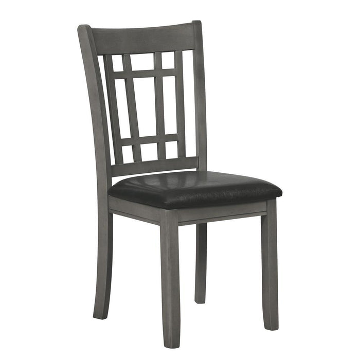 Lavon Padded Dining Side Chairs Medium Grey and Black (Set of 2) - Evans Furniture (CO)