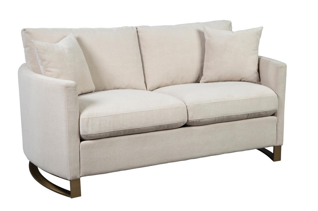 Corliss Upholstered Arched Arms Loveseat Beige - Evans Furniture (CO)