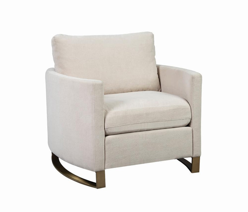 Corliss Upholstered Arched Arms Chair Beige - Evans Furniture (CO)