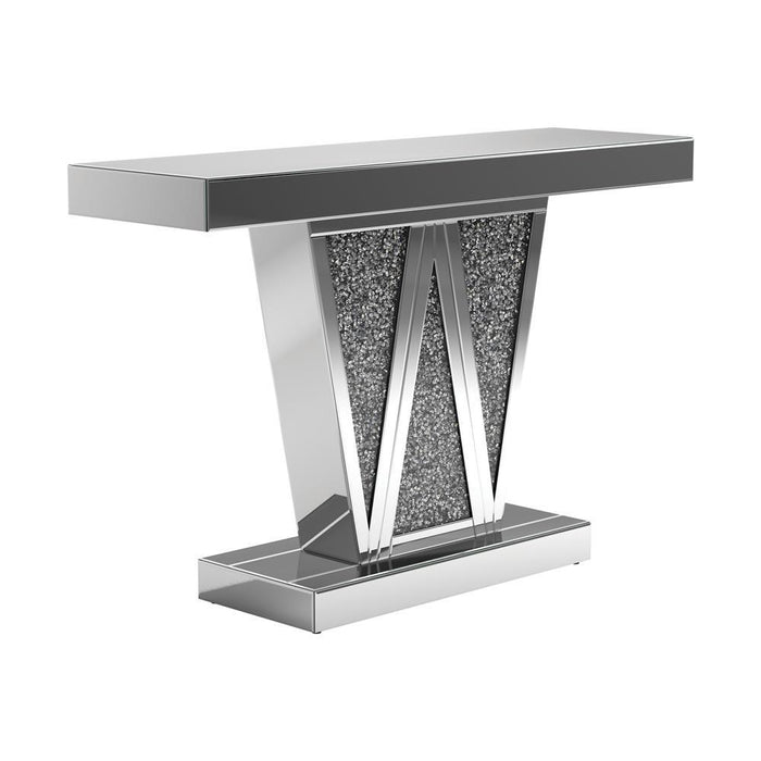 Crocus Rectangular Console Table Silver - Evans Furniture (CO)