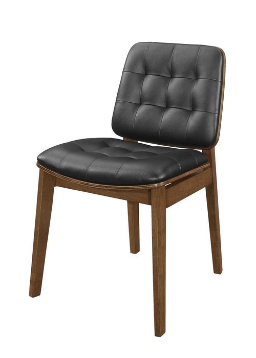 Redbridge Tufted Back Side Chairs Natural Walnut and Black (Set of 2) - Evans Furniture (CO)