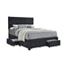 Soledad Queen 4-drawer Button Tufted Storage Bed Charcoal - Evans Furniture (CO)