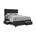 Soledad Eastern King 4-drawer Button Tufted Storage Bed Charcoal - Evans Furniture (CO)