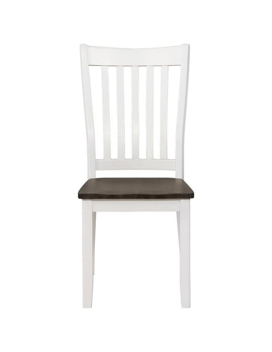Kingman Slat Back Dining Chairs Espresso and White (Set of 2) - Evans Furniture (CO)