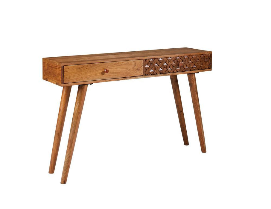 Lotus 2-drawer Console Table Natural Brown - Evans Furniture (CO)