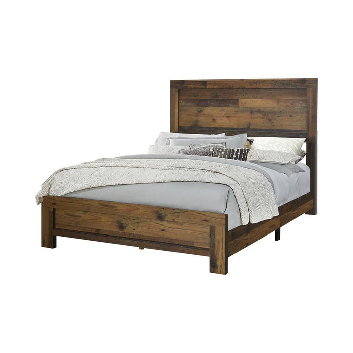Sidney Queen Panel Bed Rustic Pine - Evans Furniture (CO)