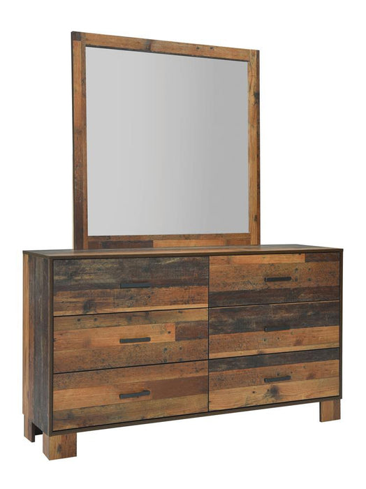 Sidney Square Dresser Mirror Rustic Pine - Evans Furniture (CO)