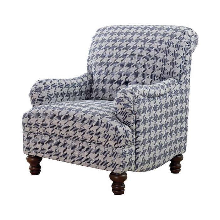 Glenn Recessed Arms Accent Chair Blue - Evans Furniture (CO)