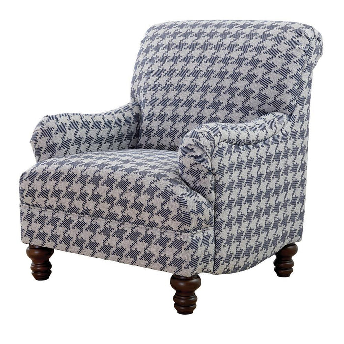 Glenn Recessed Arms Accent Chair Blue - Evans Furniture (CO)