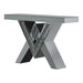Taffeta V-shaped Sofa Table with Glass Top Silver - Evans Furniture (CO)