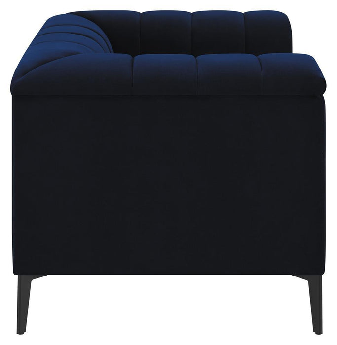 Chalet Tuxedo Arm Chair Blue - Evans Furniture (CO)