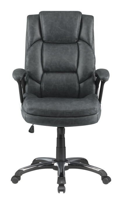 Nerris Adjustable Height Office Chair with Padded Arm Grey and Black - Evans Furniture (CO)