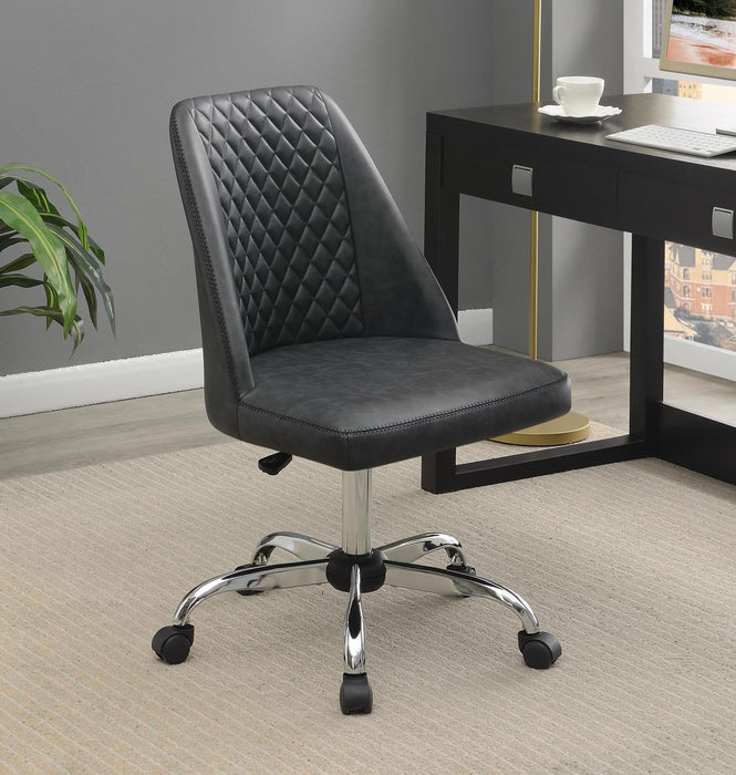 Althea Upholstered Tufted Back Office Chair Grey and Chrome - Evans Furniture (CO)
