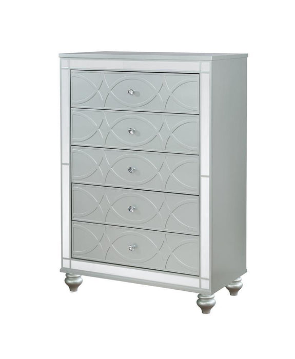 Gunnison 5-drawer Chest Silver Metallic - Evans Furniture (CO)