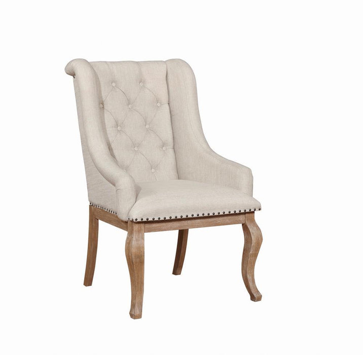 Brockway Tufted Arm Chairs Cream and Barley Brown (Set of 2) - Evans Furniture (CO)