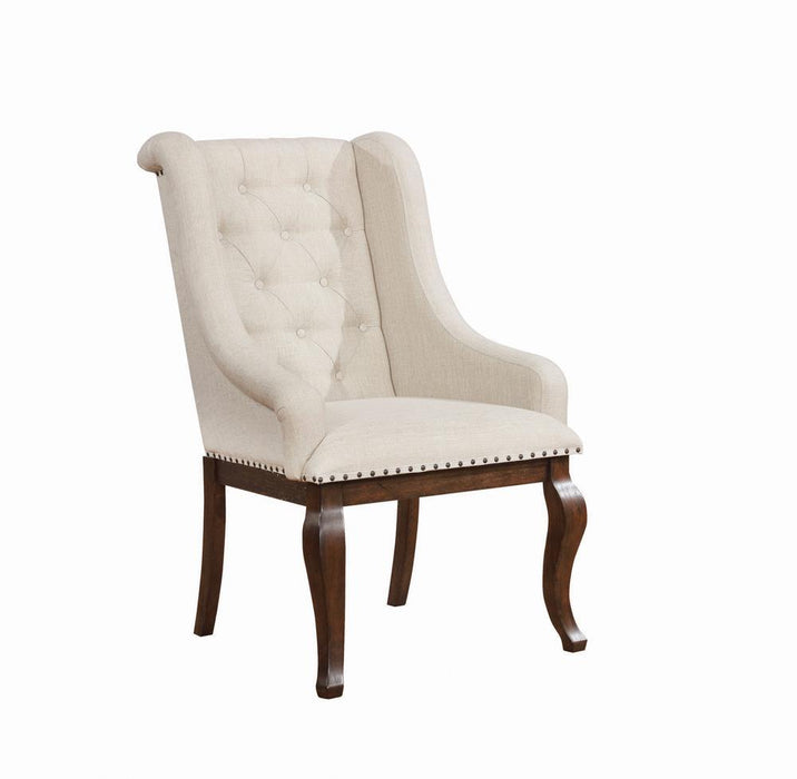 Brockway Tufted Arm Chairs Cream and Antique Java (Set of 2) - Evans Furniture (CO)