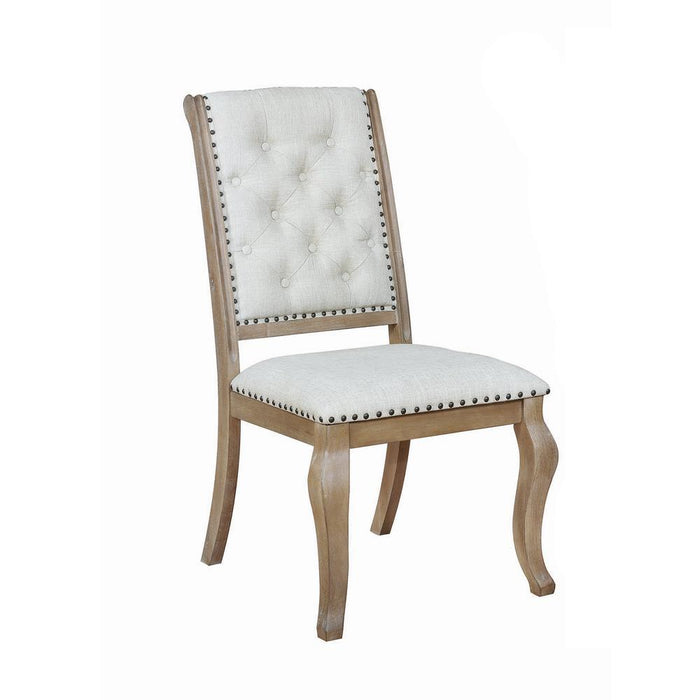 Brockway Tufted Side Chairs Cream and Barley Brown (Set of 2) - Evans Furniture (CO)
