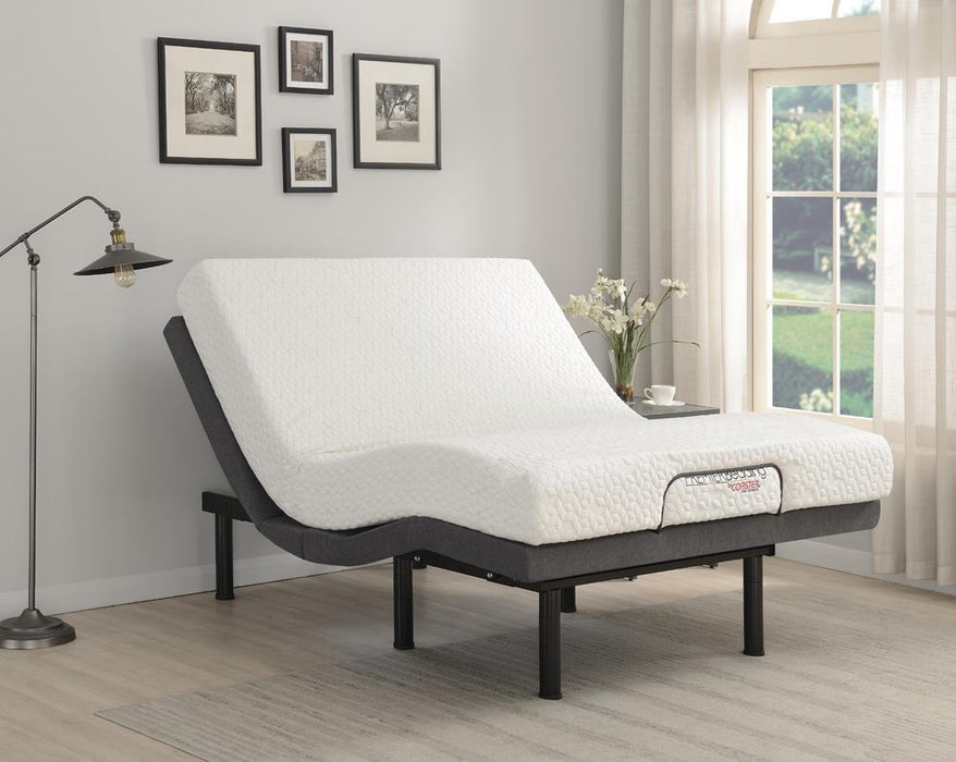 Clara Eastern King Adjustable Bed Base Grey and Black - Evans Furniture (CO)