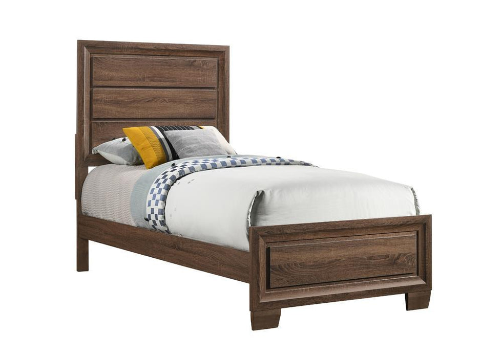 Brandon Twin Panel Bed Medium Warm Brown - Evans Furniture (CO)
