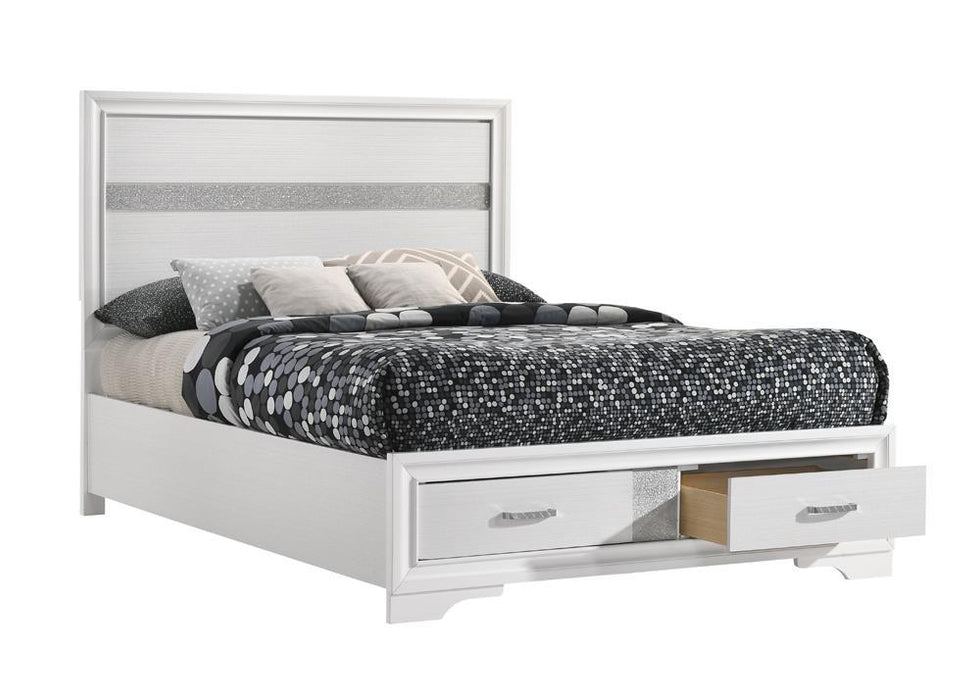 Miranda Full Storage Bed White - Evans Furniture (CO)