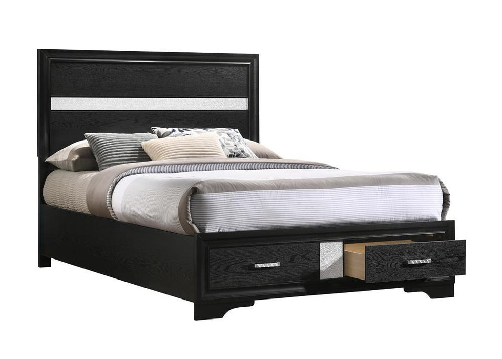 Miranda Full Storage Bed Black - Evans Furniture (CO)