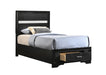 Miranda Twin Storage Bed Black - Evans Furniture (CO)