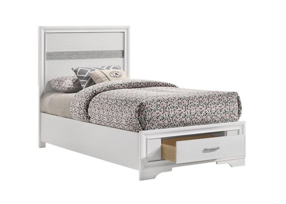 Miranda Twin Storage Bed White - Evans Furniture (CO)