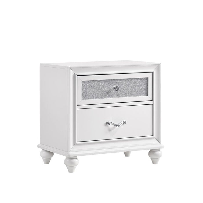 Barzini 2-drawer Nightstand White - Evans Furniture (CO)