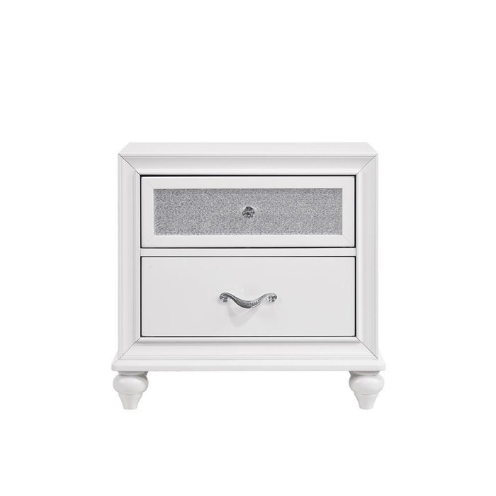 Barzini 2-drawer Nightstand White - Evans Furniture (CO)