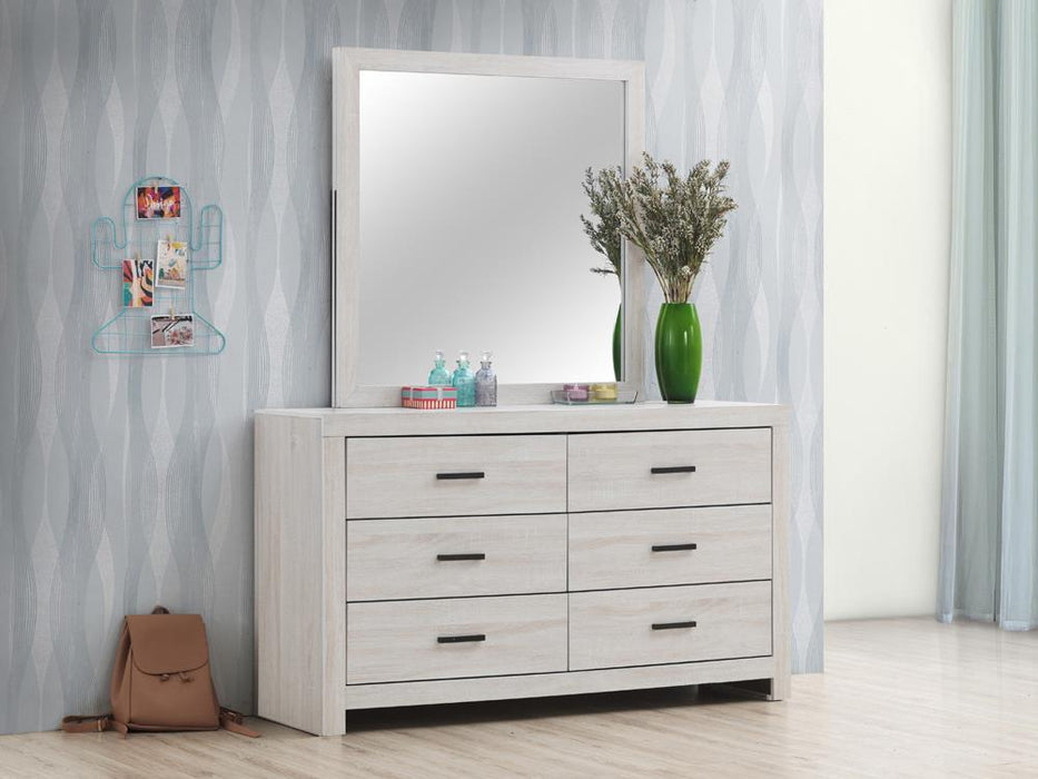 Brantford Rectangle Dresser Mirror Coastal White - Evans Furniture (CO)