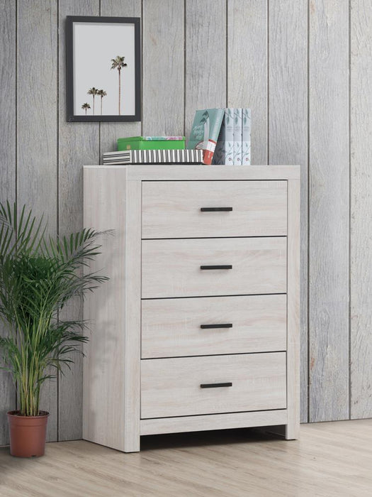 Brantford 4-drawer Chest Coastal White - Evans Furniture (CO)