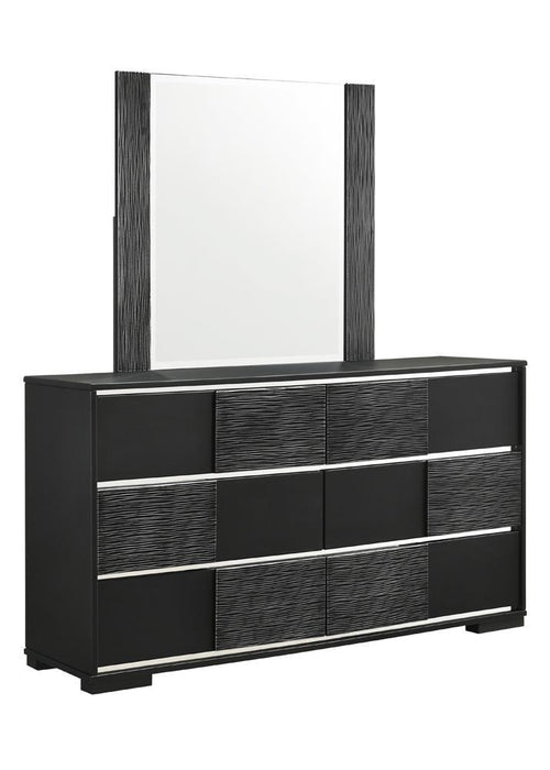 Blacktoft Rectangle Dresser Mirror Black - Evans Furniture (CO)