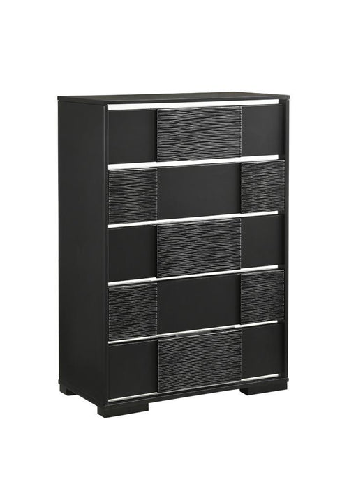 Blacktoft 5-drawer Chest Black - Evans Furniture (CO)