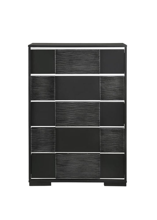 Blacktoft 5-drawer Chest Black - Evans Furniture (CO)