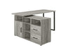 Hertford L-shape Office Desk with Storage Grey Driftwood - Evans Furniture (CO)