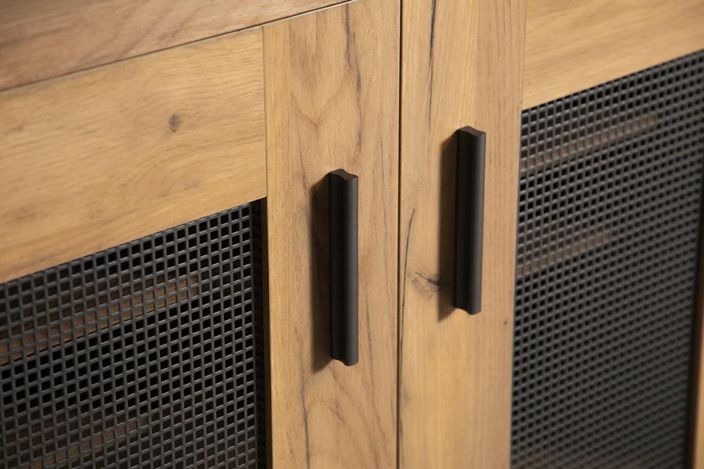 Bristol Metal Mesh Door Accent Cabinet Golden Oak - Evans Furniture (CO)