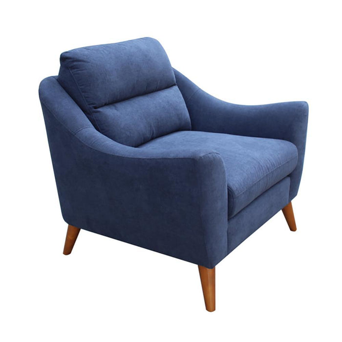 Gano Sloped Arm Upholstered Chair Navy Blue - Evans Furniture (CO)