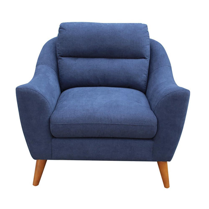 Gano Sloped Arm Upholstered Chair Navy Blue - Evans Furniture (CO)