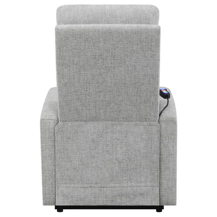 Howie Tufted Upholstered Power Lift Recliner Grey - Evans Furniture (CO)