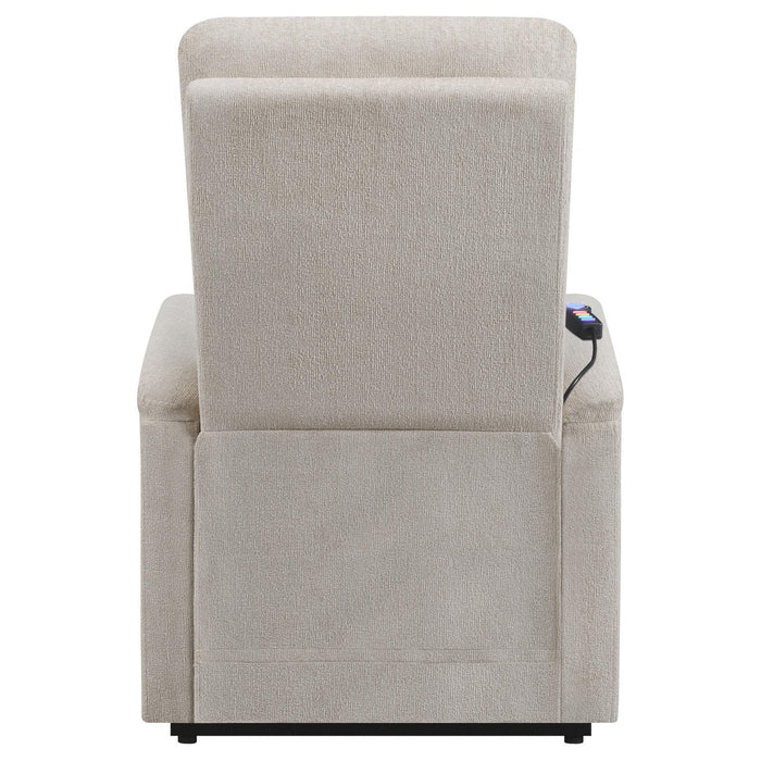 Henrietta Power Lift Recliner with Storage Pocket Beige - Evans Furniture (CO)