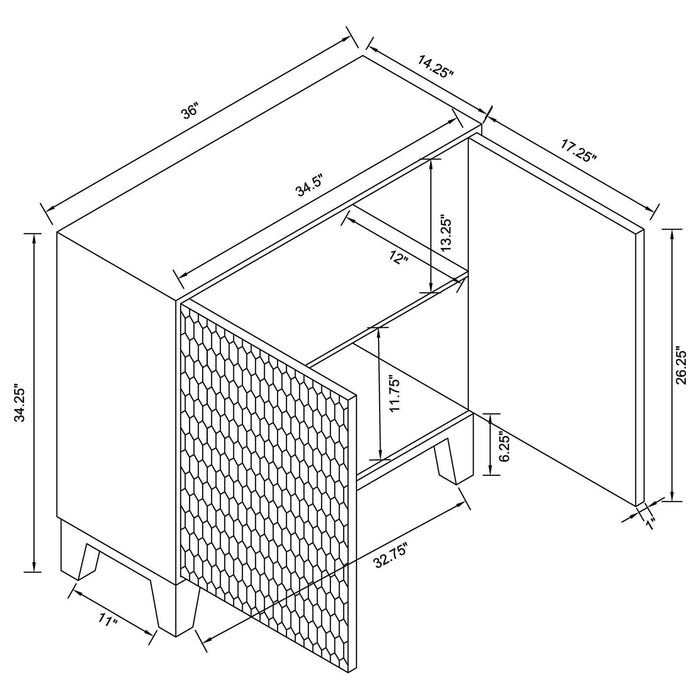 Gambon Rectangular 2-door Accent Cabinet White - Evans Furniture (CO)